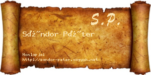 Sándor Péter névjegykártya